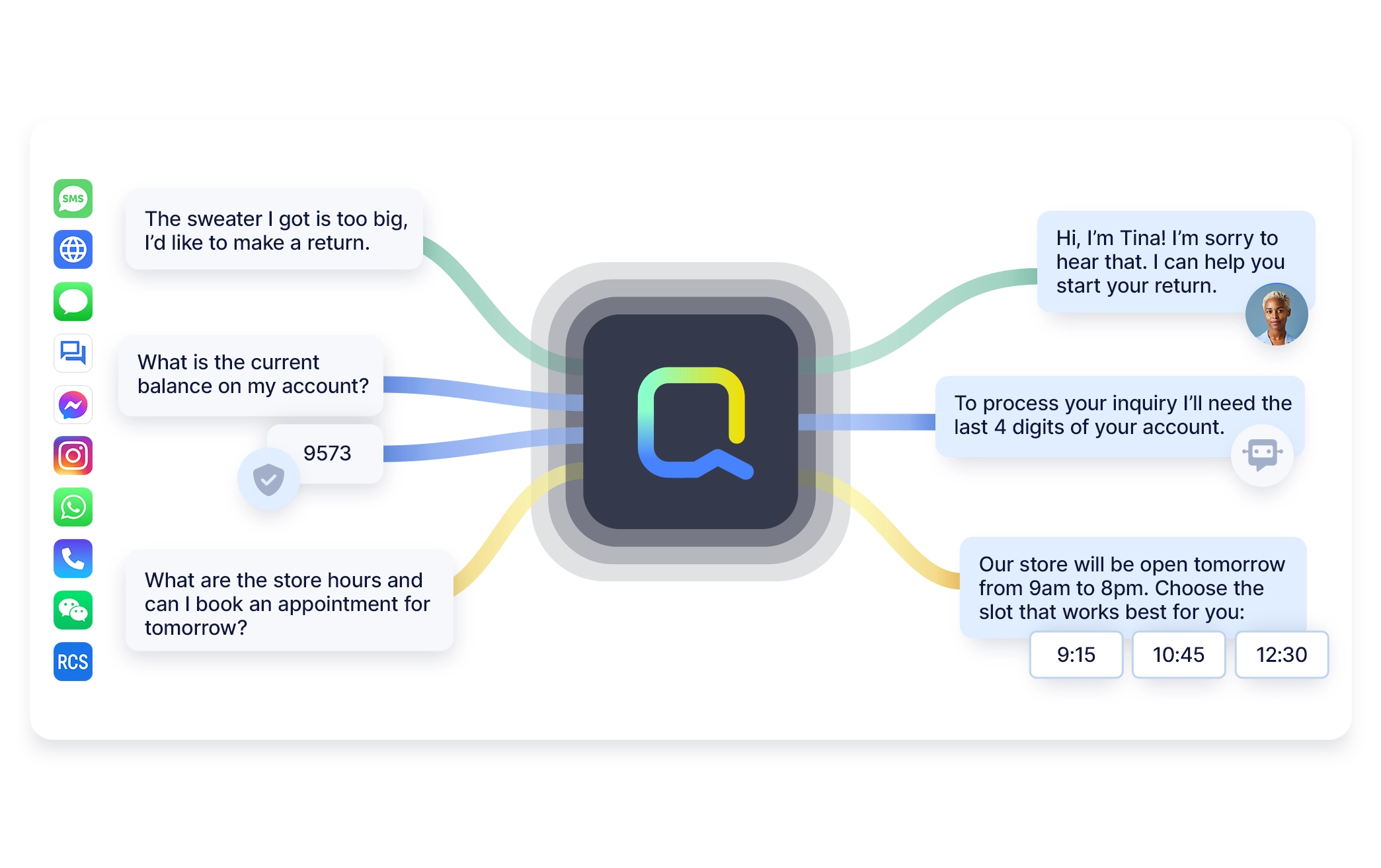 quiq ai chatbot conversational ai with helpando implementation partner